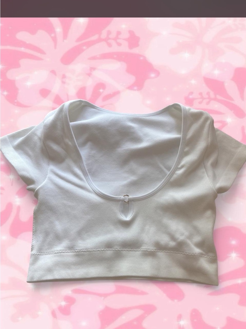 Aerie White O-Ring Crop Top-M